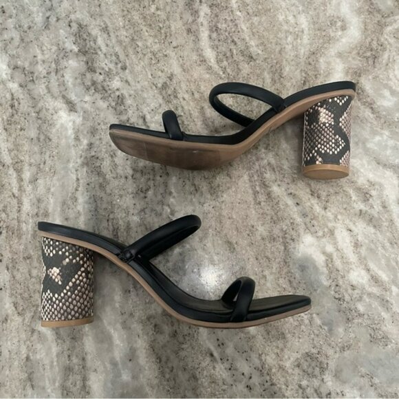 A New Day Thin Strap Heeled Pumps Black Snake Size 7 - Picture 6 of 11